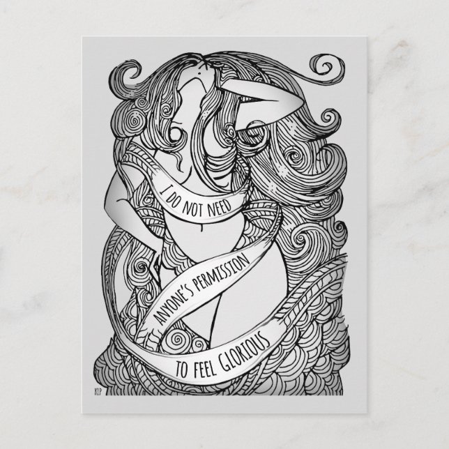 Carte postale glorieuse en gris (Devant)