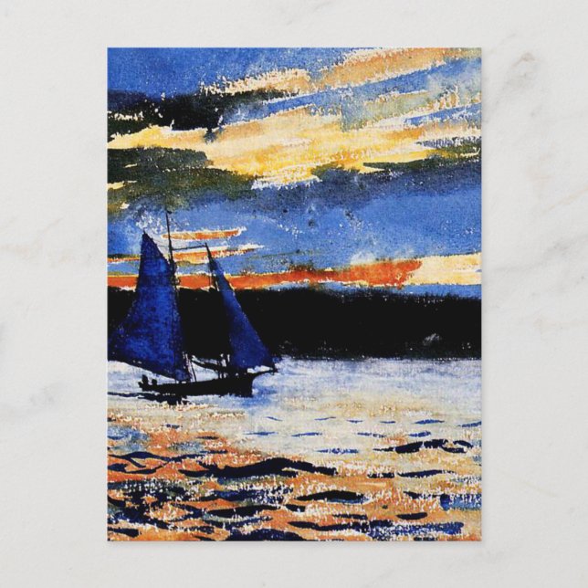 Carte Postale Gloucester Coucher de soleil peinture par Winslow  (Devant)