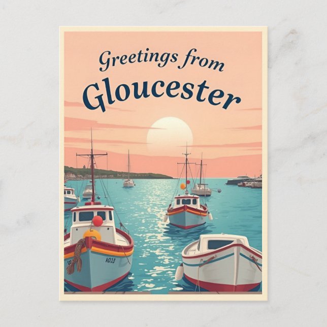 Carte Postale Gloucester, Massachusetts – Bateaux de pêche Vinta (Devant)