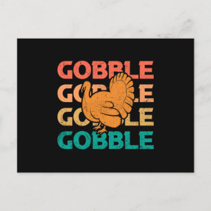 Carte Postale Gloups Gloups Cadeau Drôle de Thanksgiving Rétro D