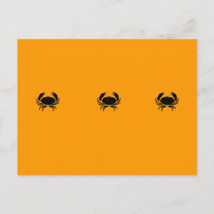 Carte Postale Glow océanique_Crabe noir sur orange
