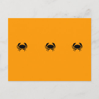 Carte Postale Glow océanique_Crabe noir sur orange