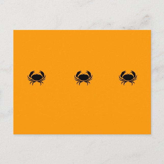 Carte Postale Glow océanique_Crabe noir sur orange (Devant)