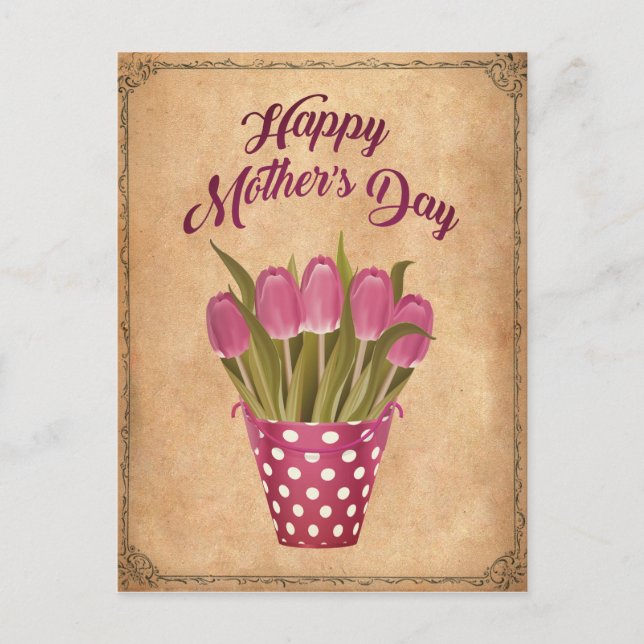 Carte Postale Glücklicher Muttertag Vintage (Devant)