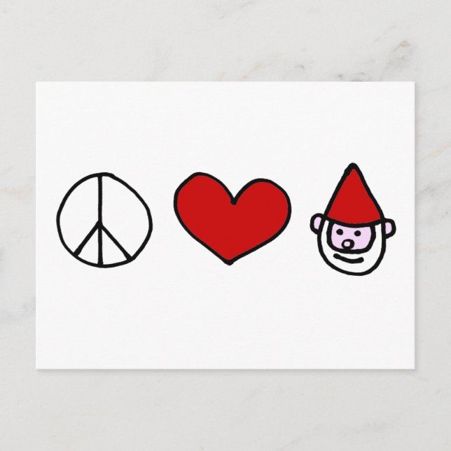 Carte Postale Gnome d'amour de paix (Devant)