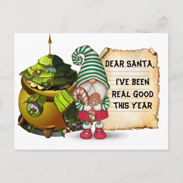 Carte Postale Gnome de Noël  (Devant)