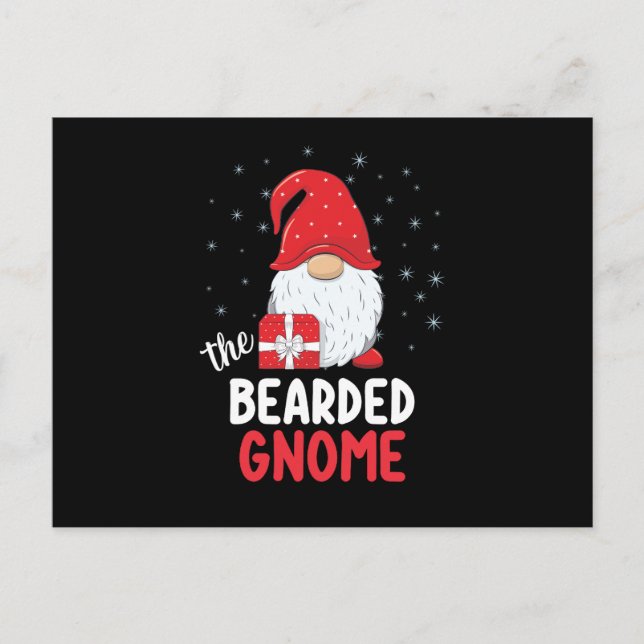 Carte Postale Gnome de Noël barbu mignon (Devant)