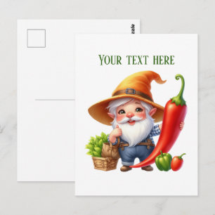 Carte Postale gnome de poivre cool personnalisable