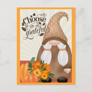 Carte Postale Gnome de remerciement de l'automne