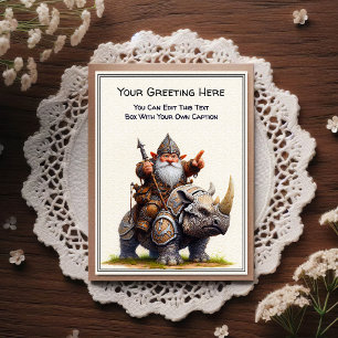 Carte Postale Gnome de toute occasion et guerrier elfe de livre