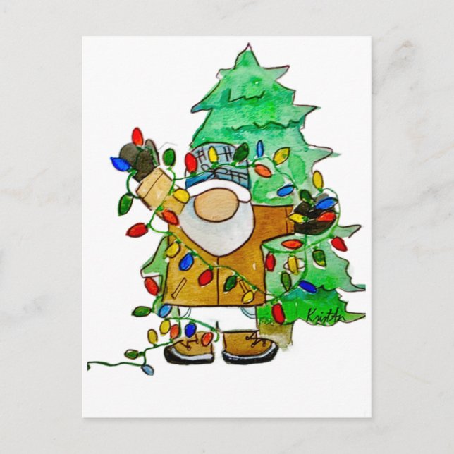 Carte Postale Gnome emmêlé moyen (Devant)