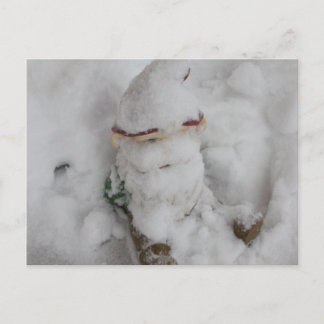 Carte Postale Gnome en neige.