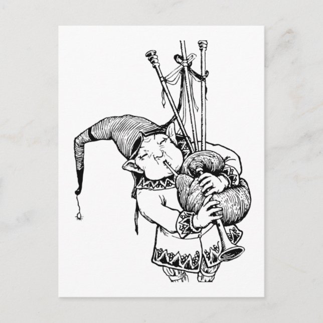 Carte Postale Gnome et ses tuyaux (Devant)