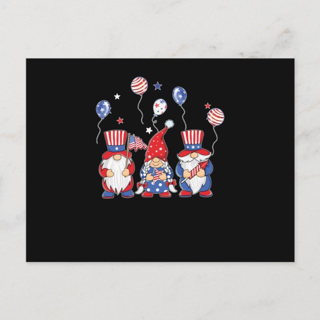 Carte Postale Gnome Gnomies Fête de l'indépendance 4 juillet (Devant)