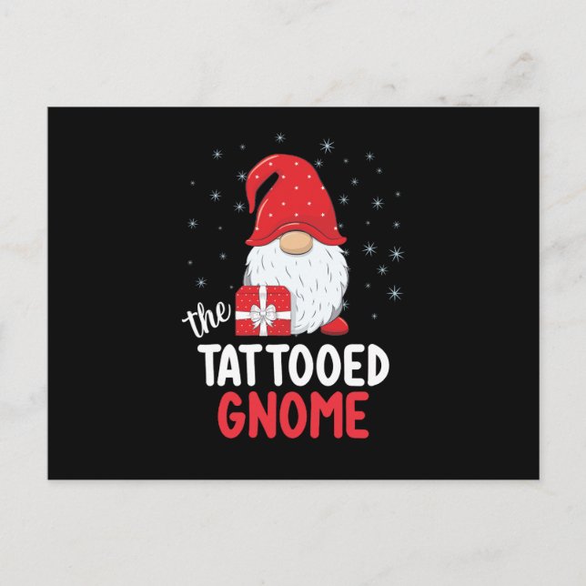 Carte Postale Gnome Mignon Tatoué de Noël (Devant)