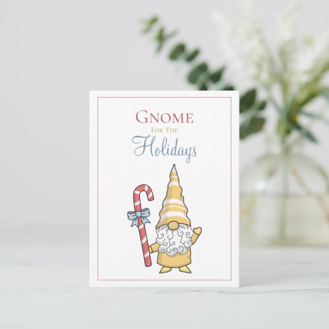 Carte Postale Gnome Pour Les Fêtes Noël (Debout devant)