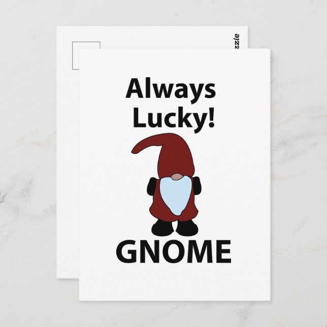 Carte Postale Gnome Toujours Lucky Gnome (Devant / Derrière)