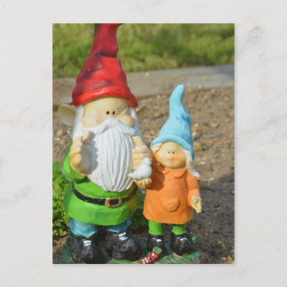 Carte Postale Gnomes dans la statue du jardin