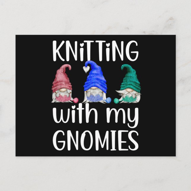 Carte Postale Gnomes Gnome Tricot Tricot Avec Mes Gnomes (Devant)