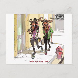 Carte Postale Gnu Age Hipsters Rick London Drôle