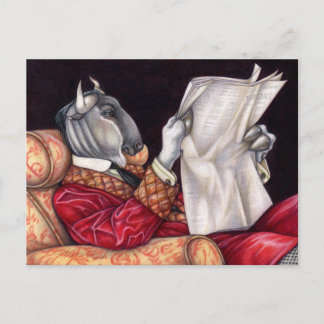 Carte Postale Gnu Funny News Animal Newspaper