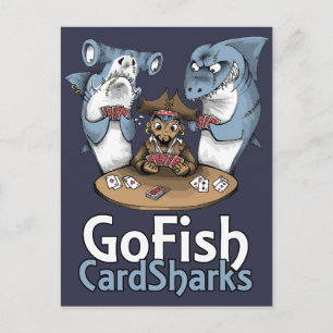 Carte Postale Go Fish Card Requins