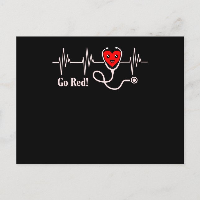 Carte Postale Go Red Heartbeat Heart Disease (Devant)