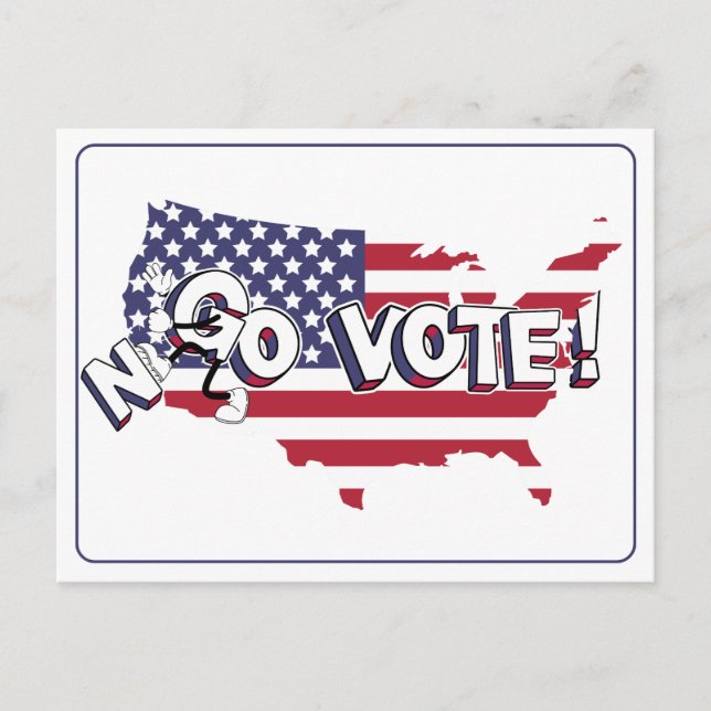 Carte Postale Go Vote ! Appel de vote (Devant)