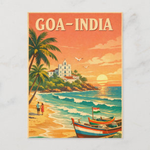 Carte Postale Goa, en Inde, dans un voyage rétro classique