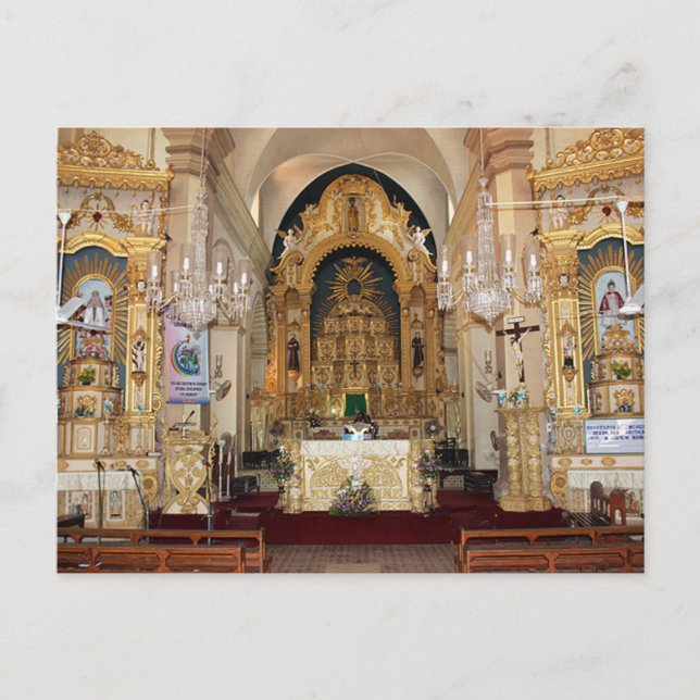 Carte postale Goa, Inde, Altars de l'église Calang (Devant)