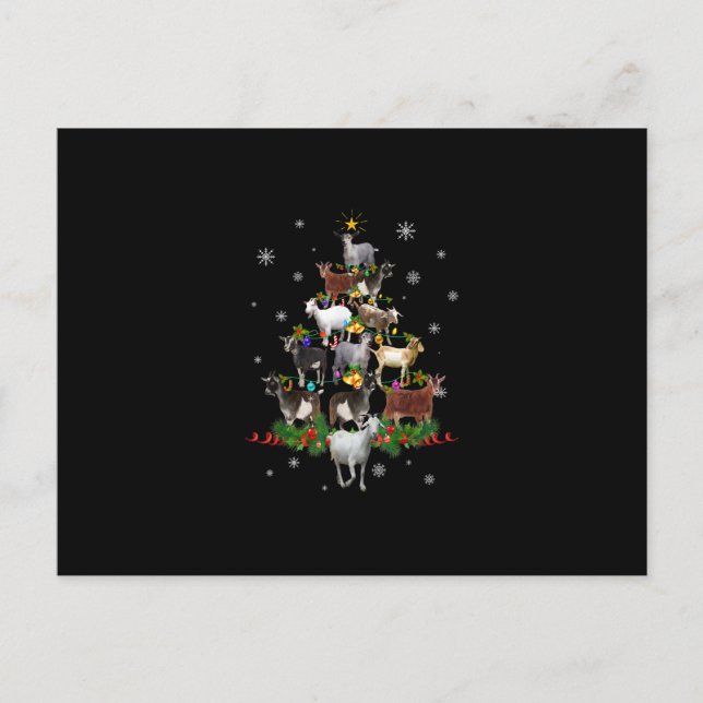 Carte Postale Goat Christmas Tree Snow Goat Xmas (Devant)