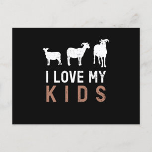 Carte Postale Goat I Love My Kids Goats