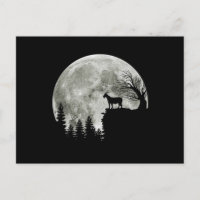 goat walking on mountain halloween moon