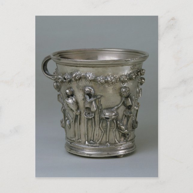 Carte Postale Gobelet en relief avec squelettes (Devant)