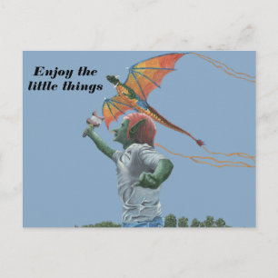 Carte postale Goblin Flying Dragon Kite Imaginaire
