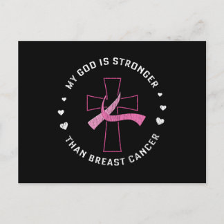 Carte Postale God Is Stronger Breast Cancer Awareness Christian