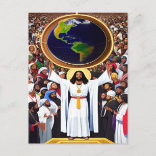Carte Postale God Loves the World II Christian Art Postcard