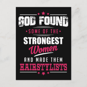 Carte Postale God Made HairStylists Hilarious Profession Design