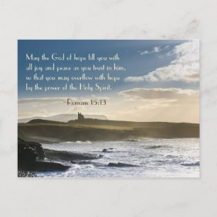 Carte Postale God of Hope, Romans 15:13 Bible Verse, Irish Coast