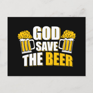 Carte Postale god save the beer