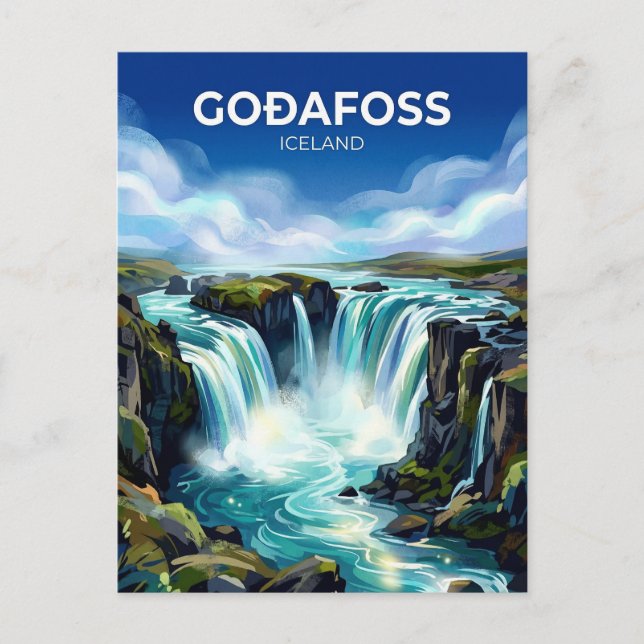Carte Postale Goðafoss Islande (Devant)