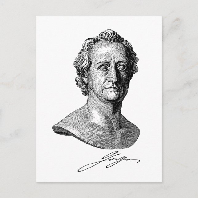 Carte Postale Goethe Bust avec signature (Devant)