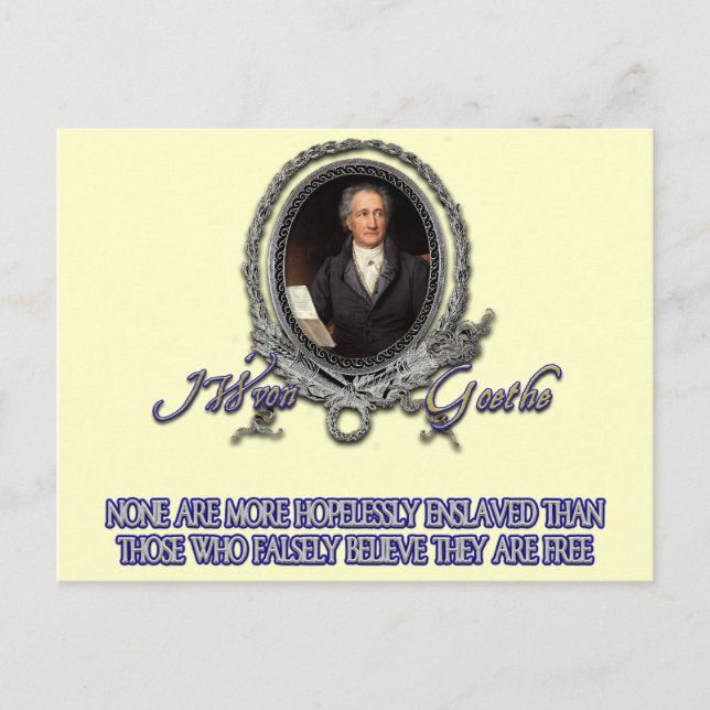Carte Postale Goethe Citation sur la liberté et l'illusion (Devant)