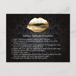 Carte Postale Gold 3D Lips Beauté Salon Conseil d'instruction de