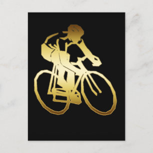CARTE POSTALE GOLD BIKE RIDER