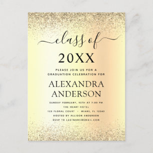 Carte Postale Gold Black 2022 Graduation Party Parties scintilla