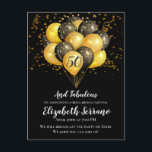 Carte Postale Gold Black Virtual 50th Birthday Party<br><div class="desc">Une fête d'anniversaire virtuelle en or et en ballons noirs pour une fête d'anniversaire en ligne pour ceux qui veulent célébrer mais qui sont socialement distants. Levez l'esprit et restez en sécurité ! Célébrez votre anniversaire à la maison avec vos amis en ligne. Cet invitation peut être customisé pour n'importe...</div>