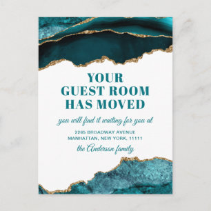 Carte Postale Gold Blue Marble Nouvelle adresse Moteur Faire-par