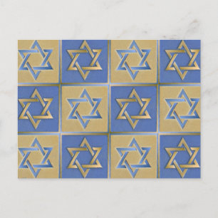 Carte Postale Gold Blue Star de David Art Panels