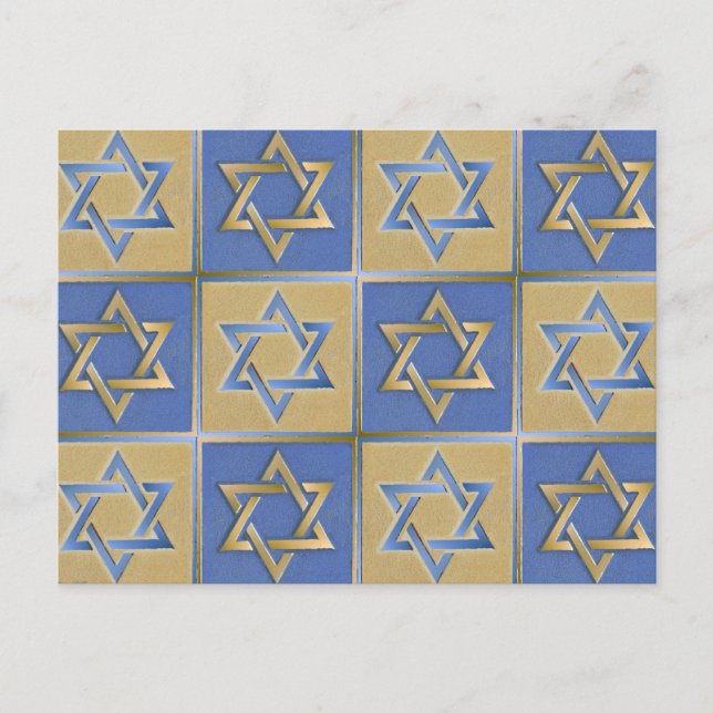 Carte Postale Gold Blue Star de David Art Panels (Devant)